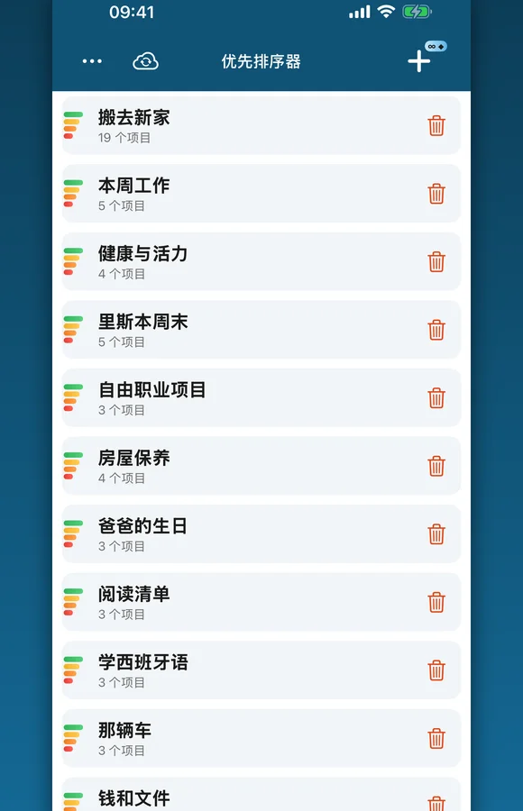 优先排序器中,多个清单集中保存在一处