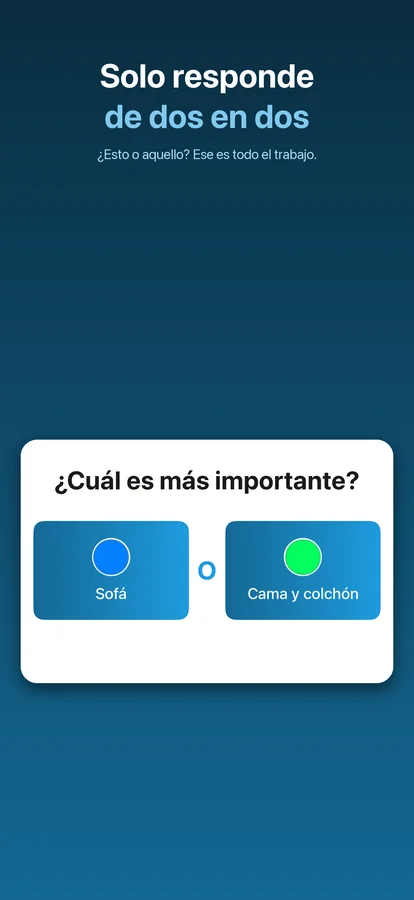 Pantalla de comparación: ¿esta, o aquella?