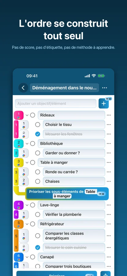 Liste automatiquement réordonnée après les comparaisons